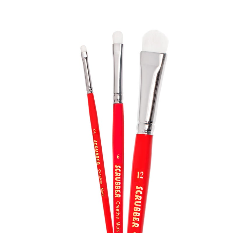 Creative Mark Scrubber Watercolor Paint Brush Set of 3, Watercolor Paintbrushes for Correcting Mistakes and Color Lifting - Image 2